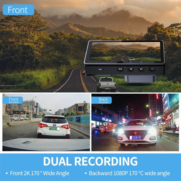 FISANG Wireless WIFI Single Recording 2K HD Night Vision Car Recorder(K03) - Car DVRs by FISANG | Online Shopping South Africa | PMC Jewellery | Buy Now Pay Later Mobicred