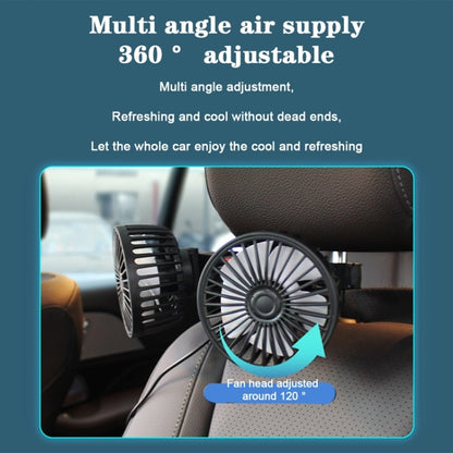 12V/24V Car Rear Seat Back USB Interface Powerful Double-headed Fan(F4207) - Heating & Fans by PMC Jewellery | Online Shopping South Africa | PMC Jewellery | Buy Now Pay Later Mobicred