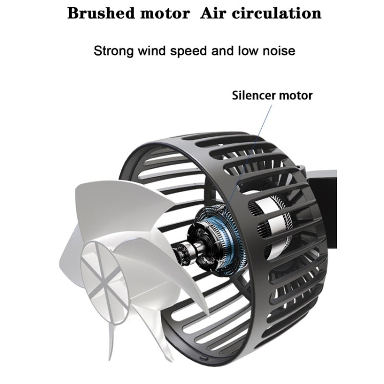 12V/24V Car Rear Seat Back USB Interface Powerful Double-headed Fan(F4207) - Heating & Fans by PMC TechLife | Online Shopping South Africa | PMC TechLife | Buy Now Pay Later Mobicred