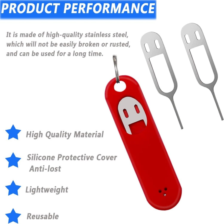 Eject Sim Card Tray Open Pins Needle Keychain Tool With Silicone Case(White) - free shipping - PMC TechLife - Order now!