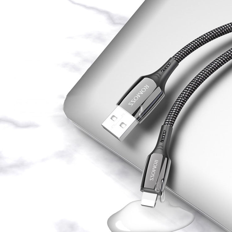 ROMOSS PD 20W Type-C to 8 Pin Braided Wear-Resistant Charging Data Cable, Length: 1.8m(Black) - Normal Style Cable by ROMOSS | Online Shopping South Africa | PMC Jewellery | Buy Now Pay Later Mobicred