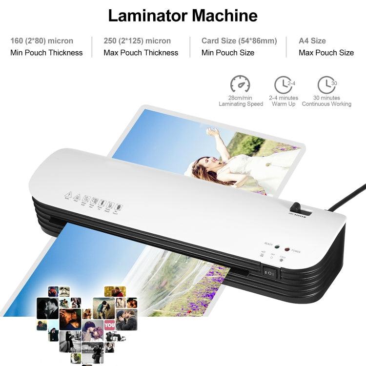 Osmile SL299 A4 Laminator Machine Set With 15 Laminating Pouches Paper Cutter Corner Rounder(AU Plug) - Photo Film Covering Machine by Osmile | Online Shopping South Africa | PMC TechLife | Buy Now Pay Later Mobicred