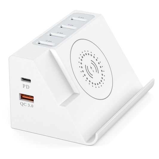 PD 20W +QC 3.0 Wireless Charging+6 Ports Multi-function Charger(EU Plug) - Multifunction Charger by PMC Jewellery | Online Shopping South Africa | PMC Jewellery | Buy Now Pay Later Mobicred