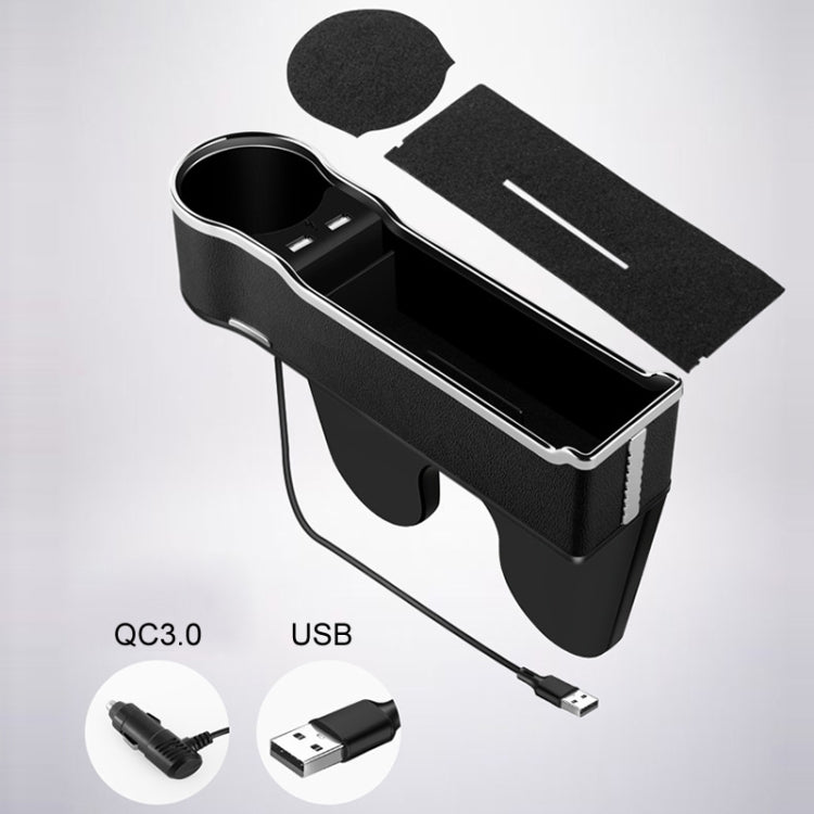 Car Seat Gap Storage Box Multifunctional Mobile Phone USB Charger, Color: QC3.0 Brown - Stowing Tidying by PMC Jewellery | Online Shopping South Africa | PMC Jewellery | Buy Now Pay Later Mobicred