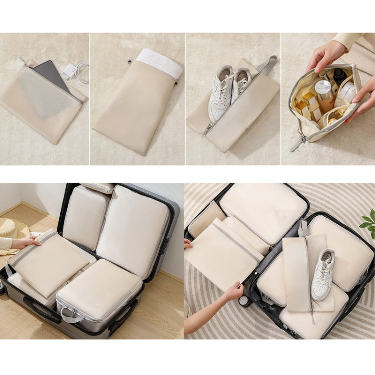 9 In 1  Compression Packing Cubes Expandable Travel Bags Luggage Organizer(Beige) - Storage Bags by PMC TechLife | Online Shopping South Africa | PMC TechLife | Buy Now Pay Later Mobicred