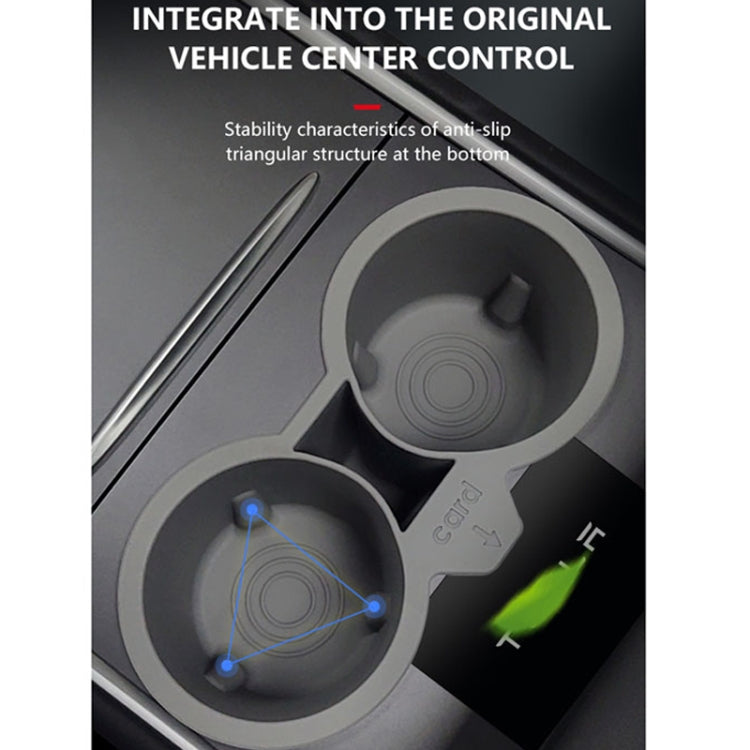 For Tesla Model3/Y Central Control Storage Silicone Cup Stopper(Grey) - Car Drink Holders by PMC TechLife | Online Shopping South Africa | PMC TechLife | Buy Now Pay Later Mobicred