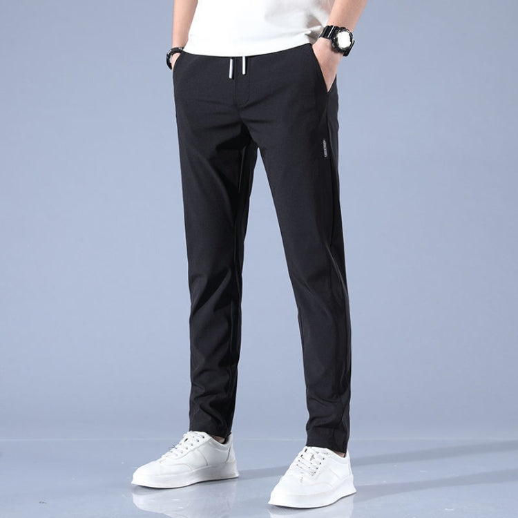 Mens Summer Thin Elastic Waist Pants, Size: M(Black) - Pants by PMC Jewellery | Online Shopping South Africa | PMC Jewellery