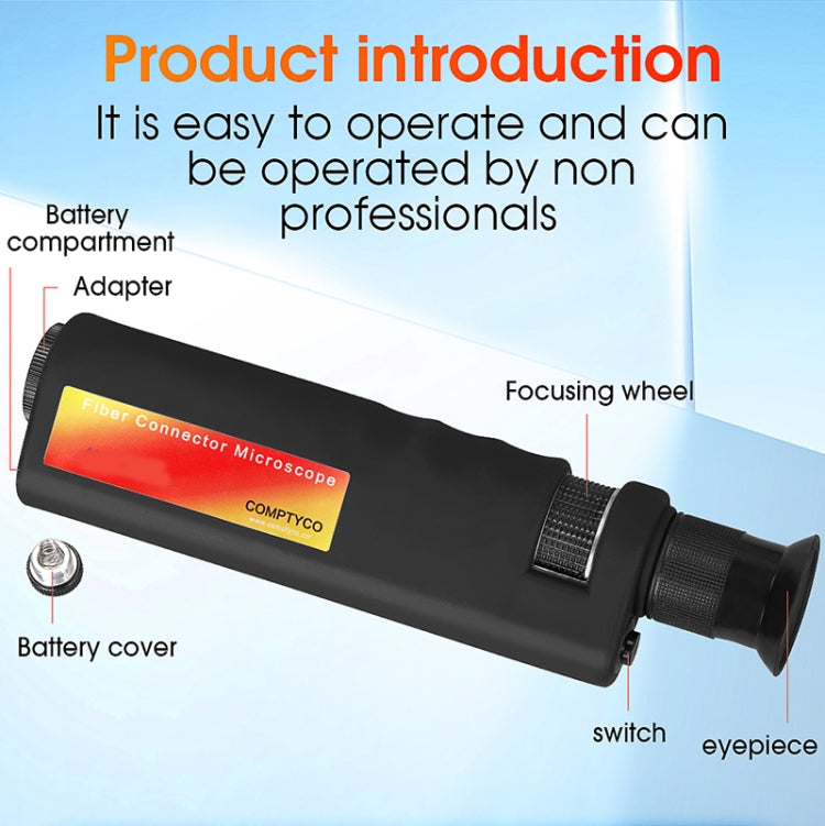Comptyco AUA-400X 400 Times Handheld Fiber Optic Microscope for FC/SC/ST/LC Connector - free shipping - PMC Jewellery - Order now!
