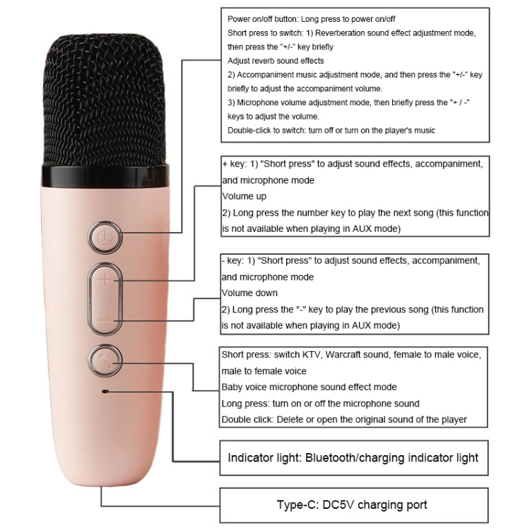 Portable RGB Lighting Effect Bluetooth Speaker Home Mini Karaoke Audio, Style: Speaker(Pink) - Microphone by PMC TechLife | Online Shopping South Africa | PMC TechLife | Buy Now Pay Later Mobicred