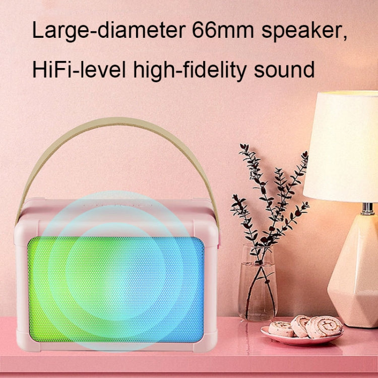 Portable RGB Lighting Effect Bluetooth Speaker Home Mini Karaoke Audio, Style: Single Microphone+Speaker(Pink) - Microphone by PMC TechLife | Online Shopping South Africa | PMC TechLife | Buy Now Pay Later Mobicred