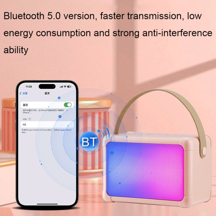 Portable RGB Lighting Effect Bluetooth Speaker Home Mini Karaoke Audio, Style: Single Microphone+Speaker(Pink) - Microphone by PMC TechLife | Online Shopping South Africa | PMC TechLife | Buy Now Pay Later Mobicred
