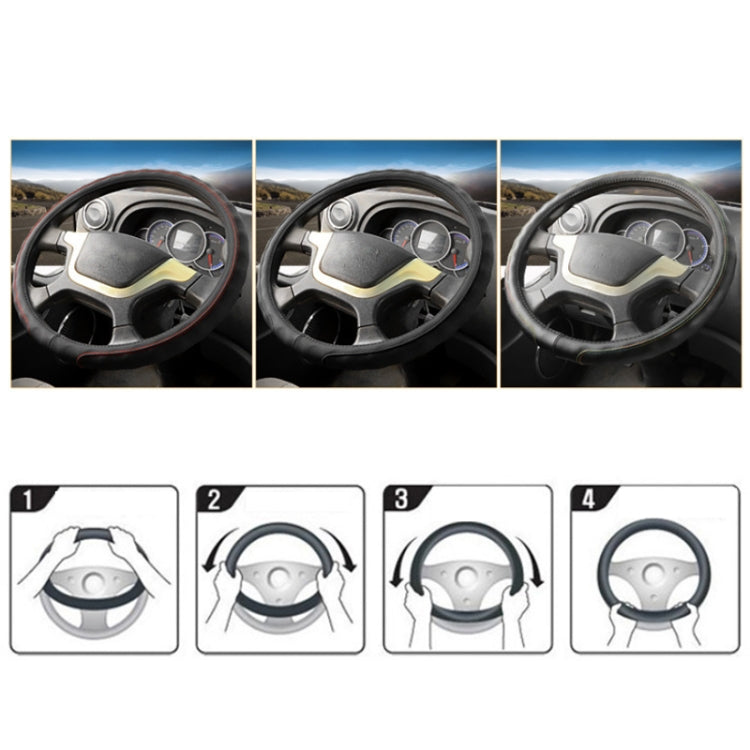 42cm Leather Truck Steering Wheel Cover(Black) - Steering Wheel Accessories by PMC TechLife | Online Shopping South Africa | PMC TechLife | Buy Now Pay Later Mobicred