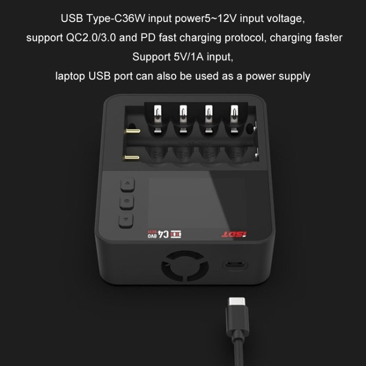 ISDT C4 EVO NiMH/NiCd Cylindrical Lithium Battery Smart Charger(Black) - free shipping - PMC Jewellery - Order now!