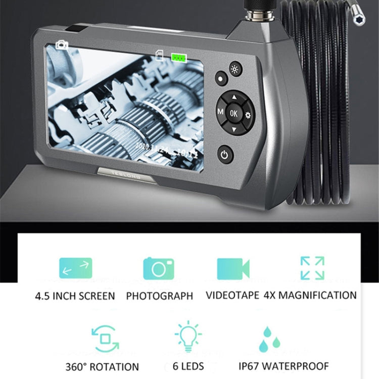 TESLONG NTS450A 4.5-inch Screen Industrial Handheld Endoscope with Light, Speci: 3.9mm Lens-1m - free shipping - PMC TechLife - Order now!