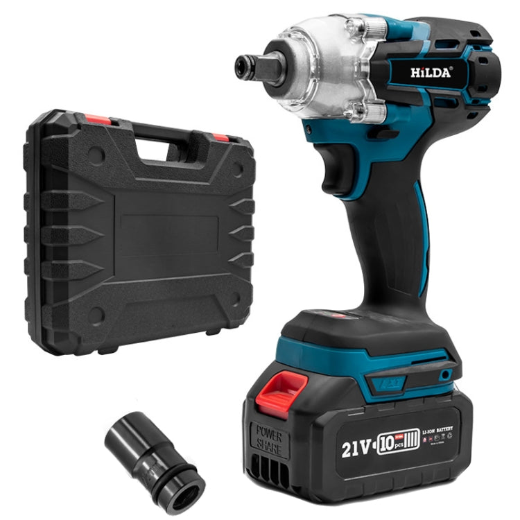 HILDA Motorized Wrenches Lithium Repair Parts With 22mm Socket, EU Plug, Model: Blue With 1 Battery+1 Charger(3000mAh) - Screws by HILDA | Online Shopping South Africa | PMC Jewellery | Buy Now Pay Later Mobicred