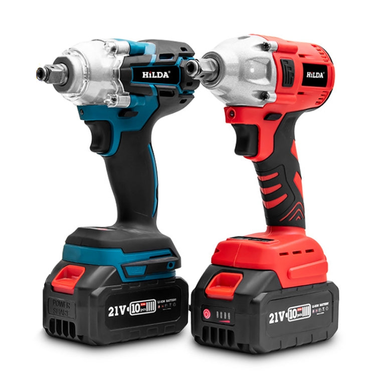 HILDA Motorized Wrenches Lithium Repair Parts With 22mm Socket, EU Plug, Model: Red With 1 Battery+1 Charger(1500mAh) - Screws by HILDA | Online Shopping South Africa | PMC Jewellery | Buy Now Pay Later Mobicred