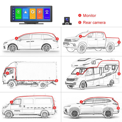 Car 10.26 Inch Portable Wireless CarPlay Display Android Auto Mobile Phone Screen - Car MP3 & MP4 & MP5 by PMC Jewellery | Online Shopping South Africa | PMC Jewellery | Buy Now Pay Later Mobicred