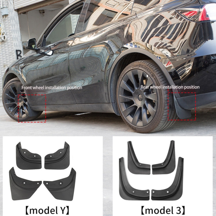 For Tesla Model Y 4pcs /Set Splash Guards Matte Fender No Drilling Required Upgraded PP Material - Mudguards by PMC Jewellery | Online Shopping South Africa | PMC Jewellery | Buy Now Pay Later Mobicred