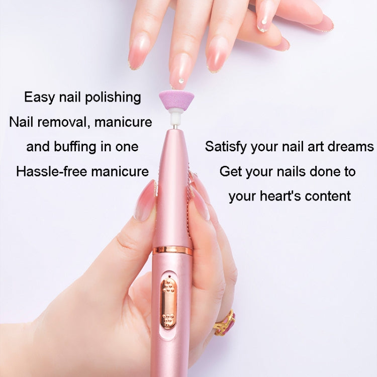 Electrical Nail Polisher Multifunctional Nail Polish Remover Pen Nail Sharpener(Pearl White) - Grinding Tools & Accessories by PMC TechLife | Online Shopping South Africa | PMC TechLife