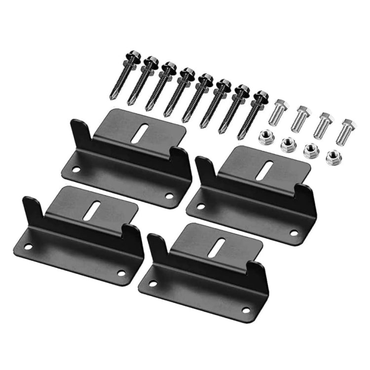 4pcs /Set Aluminum Solar Panel Mounting Bracket(Black) - Bumper by PMC TechLife | Online Shopping South Africa | PMC TechLife | Buy Now Pay Later Mobicred