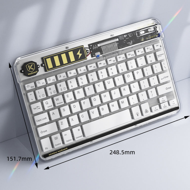 Transparent Lighting Bluetooth Keyboard 10 Inch Wireless Silent Keypad(White) - Universal Keyboard by PMC TechLife | Online Shopping South Africa | PMC TechLife