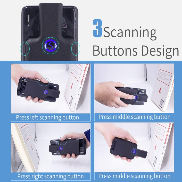 HC101D  2D Bluetooth Barcode Scanner Wireless Back Clip Phone Barcode Reader, Spec: Side - Barcode Scanner by PMC TechLife | Online Shopping South Africa | PMC TechLife