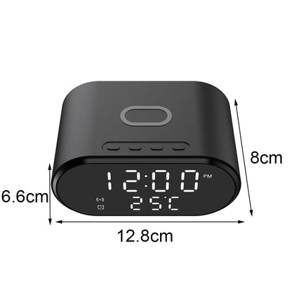 15W LED Mirror Wireless Charger Desktop Multifunctional Mini Clock(Black) - Wireless Charger by PMC Jewellery | Online Shopping South Africa | PMC Jewellery | Buy Now Pay Later Mobicred