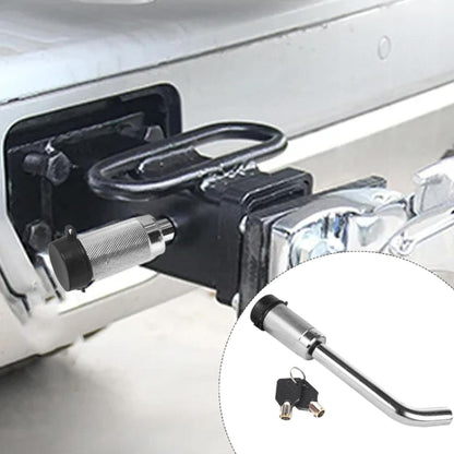 Car Latch Lock Trailer Tow Hook Anti-theft Padlock(Direct Pipe Silver) - Towing Bars by PMC Jewellery | Online Shopping South Africa | PMC Jewellery | Buy Now Pay Later Mobicred