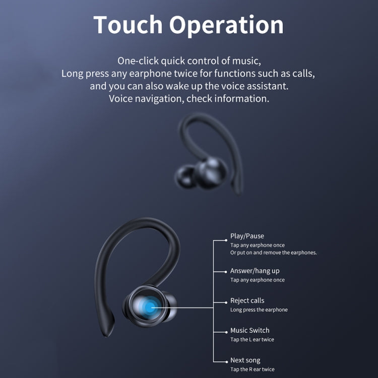 TWS Ear-Mounted LED Digital Display Noise Reduction Bluetooth Earphones With Power Bank Function(Black) - TWS Earphone by PMC Jewellery | Online Shopping South Africa | PMC Jewellery | Buy Now Pay Later Mobicred