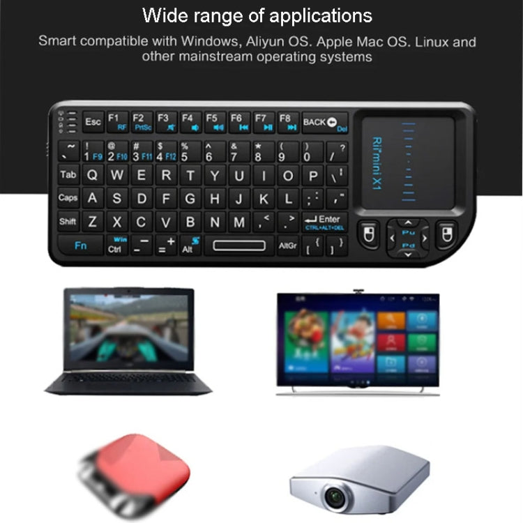 Rii X1 2.4G Mini Classic Wireless Keyboard Keypad And Mouse All-In-One Kit(Black) - Mini Keyboard by Rii | Online Shopping South Africa | PMC Jewellery | Buy Now Pay Later Mobicred