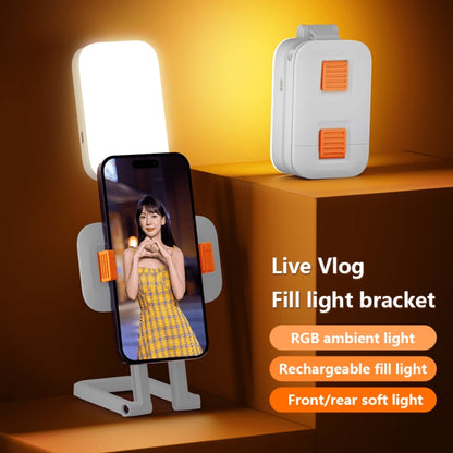 D2 Pro Mini RGB Fill Light Pocket Light with Mobile Phone Holder(White) - Selfie Light by PMC Jewellery | Online Shopping South Africa | PMC Jewellery | Buy Now Pay Later Mobicred