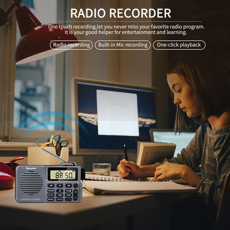 QL-221 Multifunctional Portable Bluetooth Plug-In Card Two-Band FM/AM Recording Radio, Style: US Version(Grey) - Radio Player by PMC Jewellery | Online Shopping South Africa | PMC Jewellery | Buy Now Pay Later Mobicred