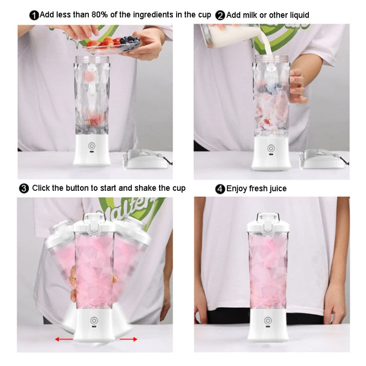 Portable Multifunctional USB Charging Juice Cup Mini Electrical Blender(White) - free shipping - PMC TechLife - Order now!