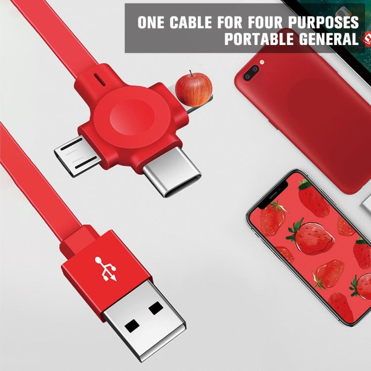 5-In-1 Telescopic Multifunctional Charging Cable Phone Bracket Function With Makeup Mirror(Pink) - Multifunction Cable by PMC Jewellery | Online Shopping South Africa | PMC Jewellery | Buy Now Pay Later Mobicred
