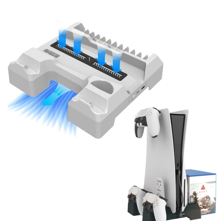 For PS5 iplay Dual-seat Charging and Cooling Base Bracket Storage Rack(White) - free shipping - PMC Jewellery - Order now!