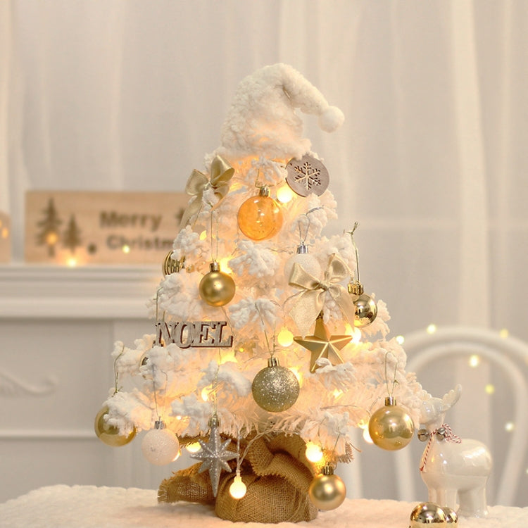 50cm LED Desktop Flocked Mini Christmas Tree Christmas Tree Ornaments Christmas Decorations(White) - Trees by PMC TechLife | Online Shopping South Africa | PMC TechLife