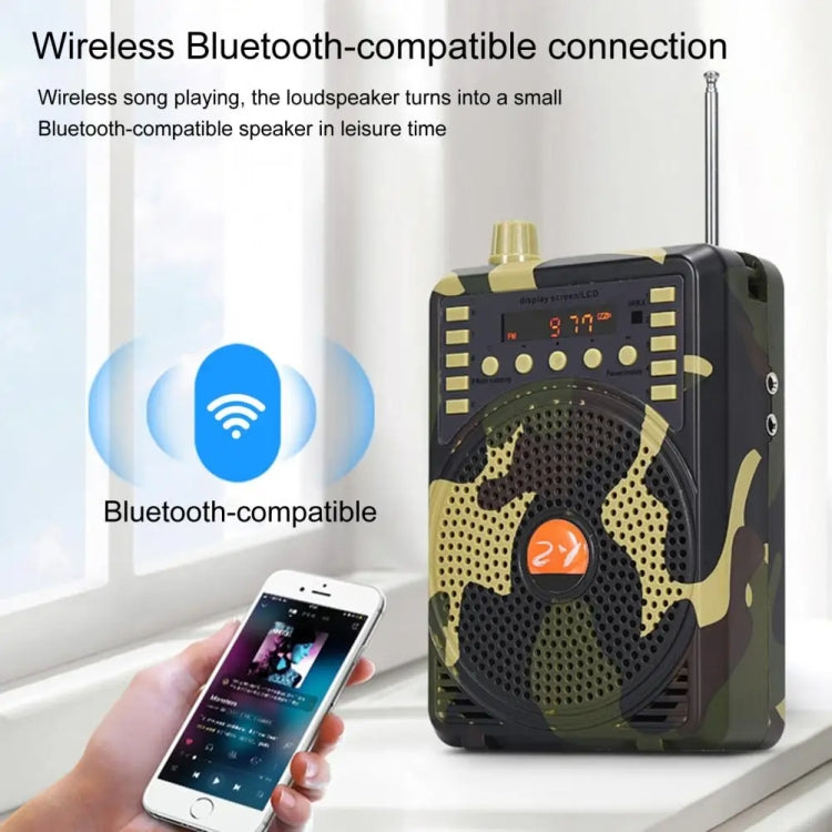 48W Wireless Bluetooth Voice Amplifier with Remote Control Supports USB/TF Card Playback AU Plug(Camouflage) - Midrange Speaker & Frequency Divider by PMC Jewellery | Online Shopping South Africa | PMC Jewellery | Buy Now Pay Later Mobicred