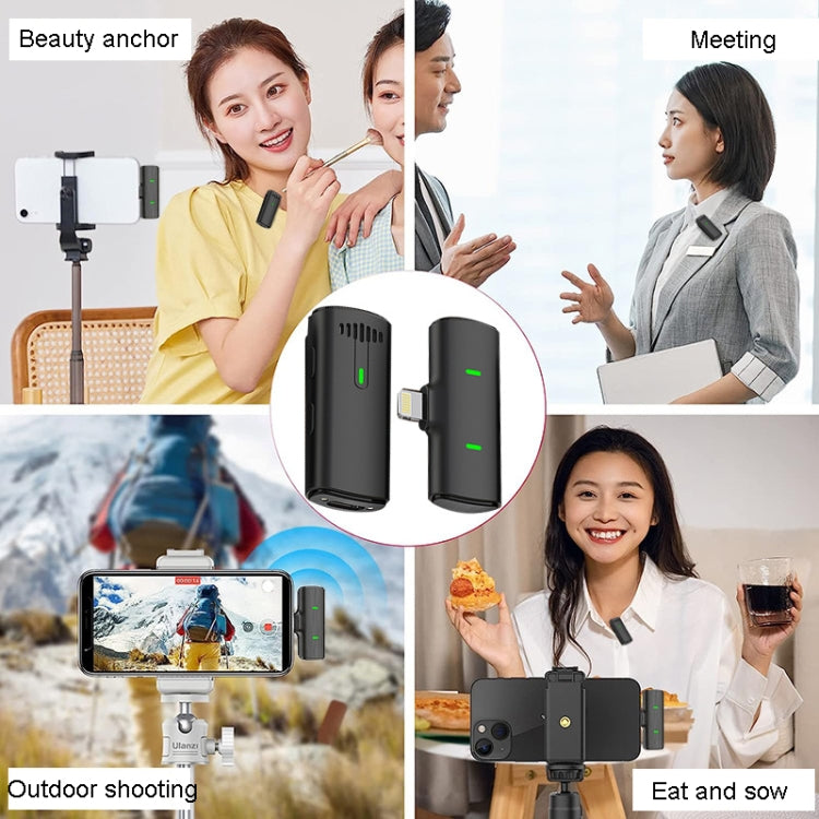 One To Two Outdoor Recording Lavalier Microphone Noise Canceling Wireless Mics, Interface: 8 Pin - Microphone by PMC TechLife | Online Shopping South Africa | PMC TechLife | Buy Now Pay Later Mobicred