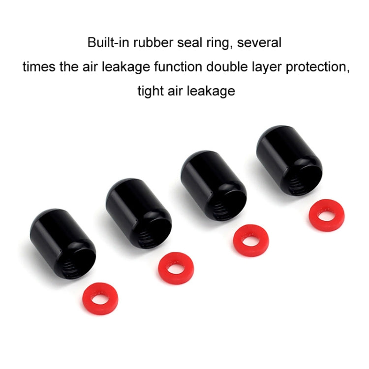 4pcs/set Aluminium Alloy Auto American Style Tyre Capsule Valve Cap(Black) - Tire Valve Caps by PMC Jewellery | Online Shopping South Africa | PMC Jewellery