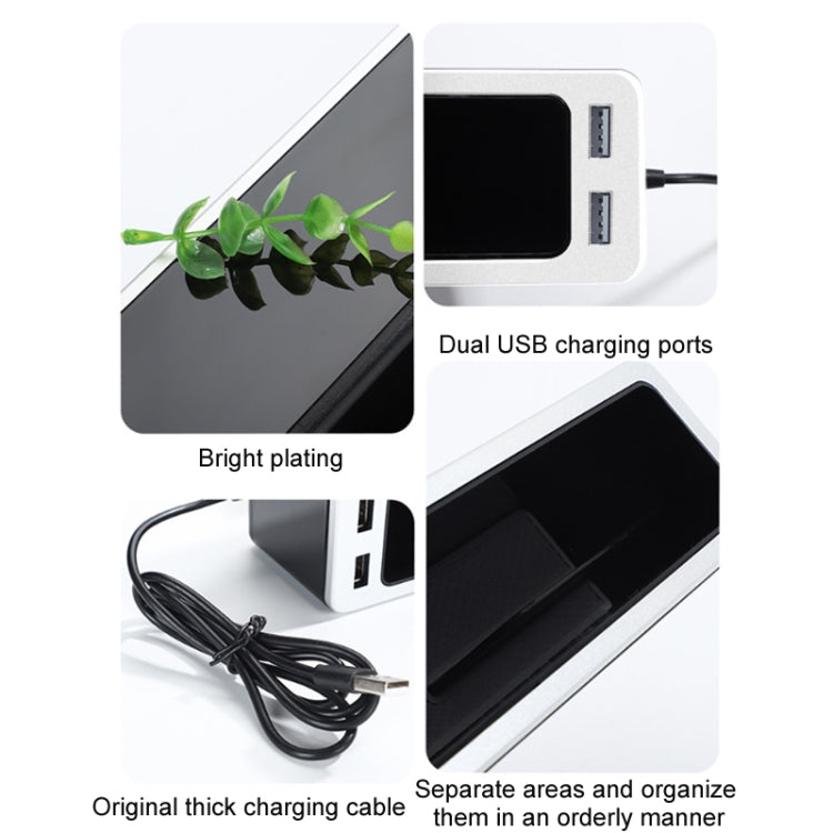 Car Seat Gap Storage Box with 2 USB Charging Port, Color: Co-pilot Silver - Stowing Tidying by PMC TechLife | Online Shopping South Africa | PMC TechLife | Buy Now Pay Later Mobicred