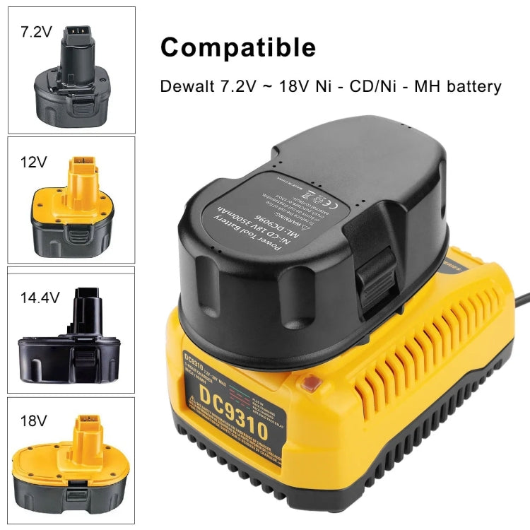 DCB9310 Fast Battery Charger for Dewalt 7.2V-18V XRP NI-CD NI-MH Battery, Plug: UK - Electric Saws & Accessories by PMC Jewellery | Online Shopping South Africa | PMC Jewellery