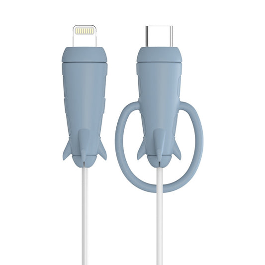 Data Line Protector For IPhone USB Type-C Charger Wire Winder Protection, Spec: Microcephaly +Small Head Band Light blue - Cable Organizer by PMC Jewellery | Online Shopping South Africa | PMC Jewellery | Buy Now Pay Later Mobicred