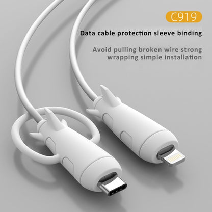 Data Line Protector For IPhone USB Type-C Charger Wire Winder Protection, Spec: Small Head Band +USB Head White - Cable Organizer by PMC Jewellery | Online Shopping South Africa | PMC Jewellery | Buy Now Pay Later Mobicred