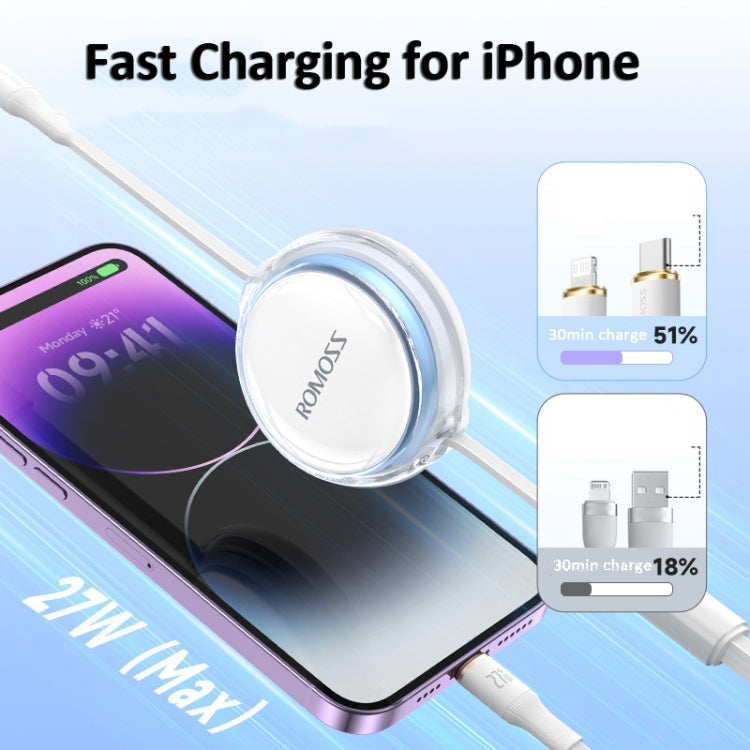 ROMOSS PD100W 3-In-1 Retractable Data Cable Type-C/USB-C To 8 Pin & Type-C & Micro Line 1.1m(Purple) - Multifunction Cable by ROMOSS | Online Shopping South Africa | PMC Jewellery | Buy Now Pay Later Mobicred