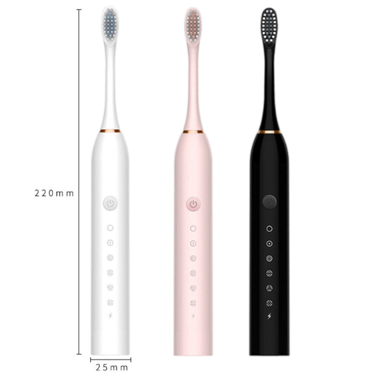 Rechargeable Ultrasonic Soft Bristle Electrical Toothbrushes Flosser 6 Gear With 4 Brushes(Black) - Toothbrushes by PMC TechLife | Online Shopping South Africa | PMC TechLife | Buy Now Pay Later Mobicred