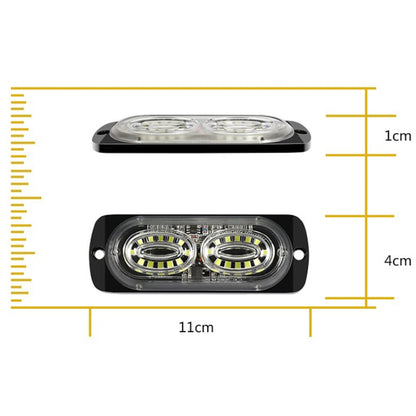 12W Car Side Signal Warning Light 24 LED Strobe Light(Yellow White) - Warning Lights by PMC Jewellery | Online Shopping South Africa | PMC Jewellery | Buy Now Pay Later Mobicred