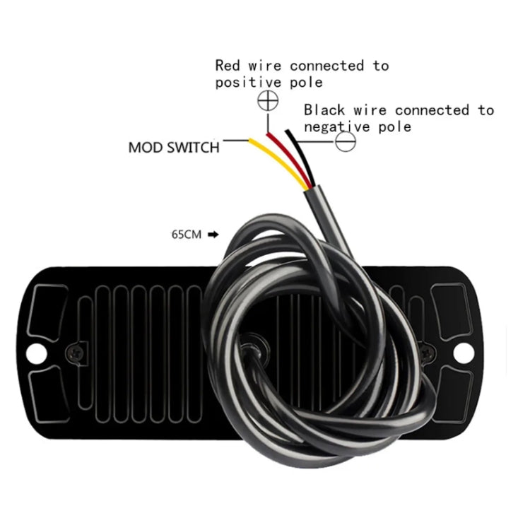 12W Car Side Signal Warning Light 24 LED Strobe Light(Yellow White) - Warning Lights by PMC Jewellery | Online Shopping South Africa | PMC Jewellery | Buy Now Pay Later Mobicred