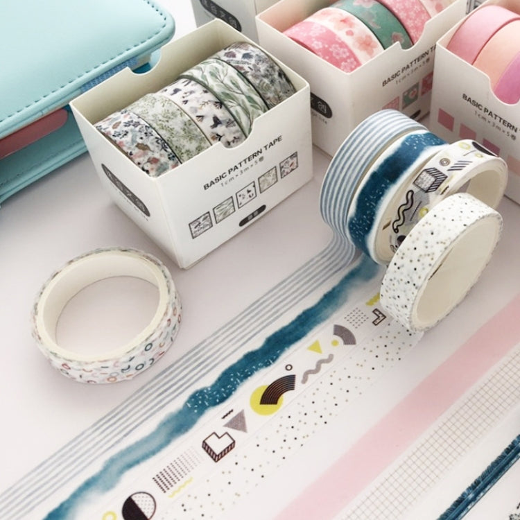 5rolls /Box 3m Washi DIY Decoration Handbook Tape Set, Color: Point and Line - Tape & Solid glue by PMC TechLife | Online Shopping South Africa | PMC TechLife