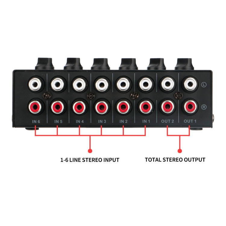 Audio Stereo Hub 6-Channel Passive Mixer Controller(CX600) - Live Sound Effects Processors by PMC Jewellery | Online Shopping South Africa | PMC Jewellery | Buy Now Pay Later Mobicred