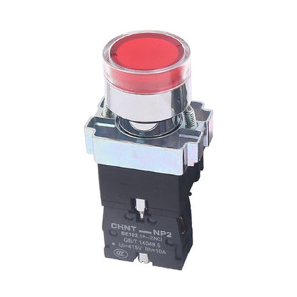 CHINT NP2-BW3462/220V 1 NC Pushbutton Switches With LED Light Silver Alloy Contact Push Button - Car Switches by CHINT | Online Shopping South Africa | PMC Jewellery | Buy Now Pay Later Mobicred